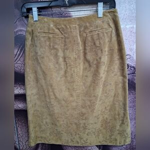 Tyler Boe Tan Floral Pencil Skirt